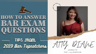 Tips from a Bar Exam Topnotcher  Top 1  How To Answer Bar Exam Questions [upl. by Atnuhs]