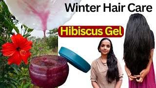 Winter hair care❤️How to prepare Hibiscus gel at home❤Best Natural hair growth gel for hair growth [upl. by Anaibib91]