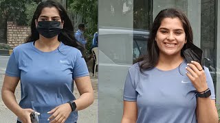 Gangotri Movie Child Artist Kavya Kalyanram Spotted  Gym  Manastars [upl. by Zulch]