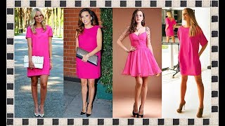 VESTIDOS DE GALA Y CASUAL COLOR ROSA DE MODA 2018 [upl. by Angelia]