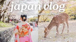 JAPAN  Tokyo Osaka Kyoto Nara  Soothing Travel Vlog  Sakura Season Animals Scenery Food [upl. by Herriott341]