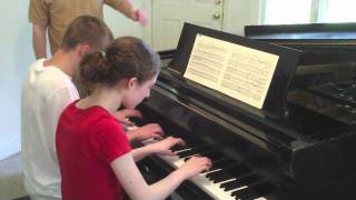 Grace 14 and George 16 play Schubert March Militaire Op 51 No 1 [upl. by Ahsiemak]