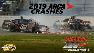 2019 ARCA Crashes Lucas Oil 200 At Daytona [upl. by Ocirederf35]