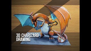 Drawing Charizard  Pokemon 3D Traditional Prismacolor Copic Art [upl. by Balcer]