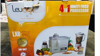 LEUNEX JUICER BLENDERUNBOXING4 IN 1 MULTI FOOD PROCESSOR [upl. by Niatsirk]