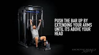 Long Bar Seated Shoulder Press  XFT Workout [upl. by Jacey]