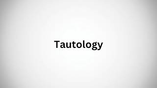 How to Pronounce Tautology in English [upl. by Giacamo]