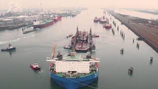 Transporting two floating dry docks for Damen Shiprepair Curaçao [upl. by Ardith267]