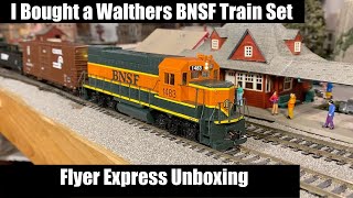 Walthers HO Scale BNSF Freight Train Set  Flyer Express Unboxing [upl. by Tingley304]