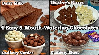 How to Make Your Favorite Chocolate Treats  Dairy Milk BarHersheys KissesCadbury Shots amp Nutties [upl. by Olifoet]