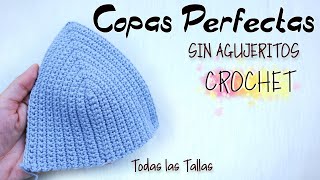 COPAS DE BRA tejidas a CROCHET Todas las Tallas SIN AGUJERITOS [upl. by Leik788]