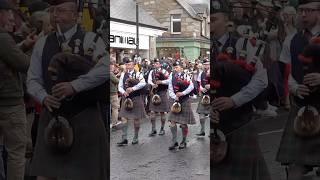 Perth pipeband marchingband in street parade to 2024 pitlochry highlandgames Scotland shorts [upl. by Abdella962]