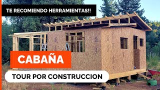 TOUR por NUEVA CABAÑA 🔨 autoconstrucción Herramientas para hacer una casa de madera  Flowmak [upl. by Nahsad]