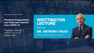 2024 Whittington Lecture Featuring Dr Anthony Fauci [upl. by Arihat]