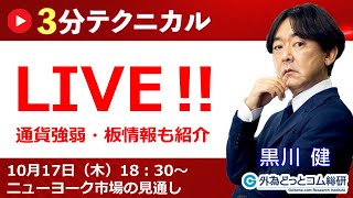 見通しズバリ！3分テクニカル分析「ライブ‼」 NY市場の見通し 2024年10月17日 [upl. by Woodman]