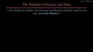 Einstein Mass Energy relation visualization [upl. by Enhpad257]