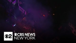 Fire tears through 5 homes on NewarkIrvington border in NJ [upl. by Lolita]