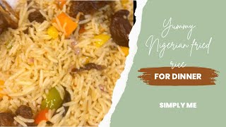 HOW TO MAKE NIGERIAN🇳🇬FRIED RICE  WITH FRIED GOAT MEAT SO YUMMY 😋 [upl. by Anwahsat889]