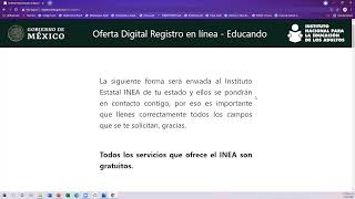 ¿Quieres terminar tu PRIMARIA y SECUNDARIA GRATUITOINEA Oferta digital registro en línea [upl. by Kamerman811]