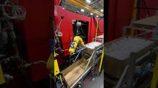 Palletizing with Fanuc LR Mate from injection molding machine [upl. by Macilroy147]