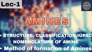 Class 12  Amines Structure classification Nomenclature ampMethod of formation of Amines [upl. by Nosyt318]