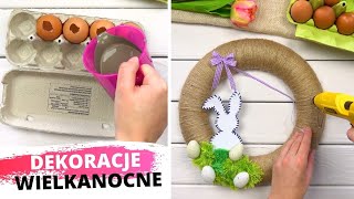 DEKORACJE WIELKANOCNE DIY  stroik wazon i jajka z cementu [upl. by Aihgn232]