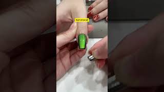 How to make a heart on cat eye gel nails nailart nailtutorial beauty [upl. by Annairb]