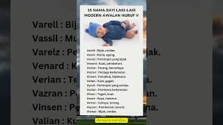 15 Nama Bayi Lakilaki Modern Awalan V namabayi parenting [upl. by Ilse]