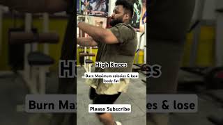 High knee correct form high knee cardio exercise complete body weightloss exercise shorts cardio [upl. by Aislehc]