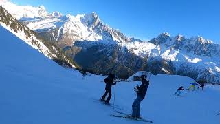 Brevent Chamonix – Cornu Piste on a Beautiful Bluebird [upl. by Tillie]