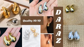 Daraz  Chunky Tear Drop Earrings  for Women  Trendy Earrings [upl. by Giorgio]