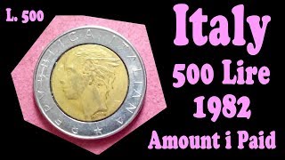 L 500 Repvbblica Italiana 1982 Italy CoinsandCurrency [upl. by Ainit]