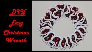 How To Crochet For Beginners  Easy Christmas Wreath [upl. by Cindie]