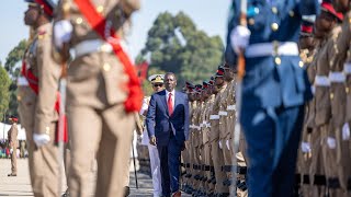 Watch as President Ruto Inspects the Guard of Honour during pass out parade of KDF in Eldoret [upl. by Nyrhtakyram]