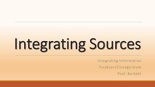 Integrating Sources in TurabianChicago Style [upl. by Aron]