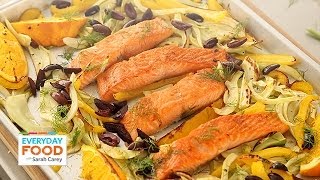 Salmon with Fennel Bell Pepper and Olives  Everyday Food with Sarah Carey [upl. by Margie450]