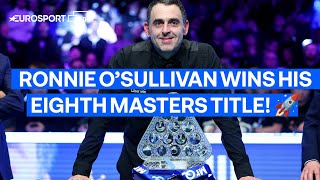 quotIM NOT SURE HOW I WON ITquot 🤯  Ronnie OSullivan lifts an EIGHTH Masters title  The Masters 2024 [upl. by Jerusalem984]