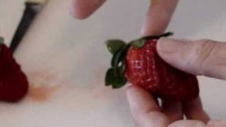 How to make a Strawberry into a edible plate decoration [upl. by Innavoeg]