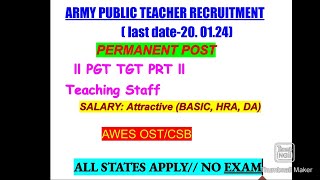 AWES OST CBS VACANCY 202425  APS NEW VACANCY 202425 PERMANENT POST  AWES PGT TGT PRT 04 [upl. by Atik]