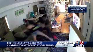 ExNFL player Zac Stacy arrested in Orlando after allegedly beating woman in front of child [upl. by Ecnerewal]