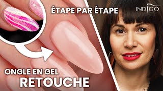 Comment réaliser remplissage ongle en gel décollement  retouche gel  Indigo Nails Français [upl. by Brottman]