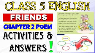 CLASS 5 ENGLISH FRIEND POEM FULL ACTIVITIES ANSWERS QUESTION AND ANSWERS [upl. by Ainnek978]