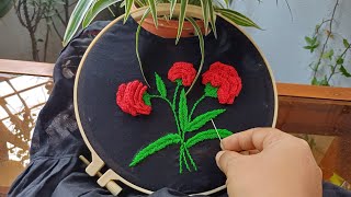 Beautiful flower embroidery design for dress hand embroidery dress designartsamp design [upl. by Adnerb]