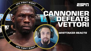 Robert Whittaker reacts to Jared Cannonier’s win vs Marvin Vettori at UFCVegas75  ESPN MMA [upl. by Renmus]