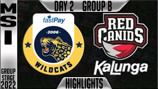 IW vs RED Highlights  MSI 2022 Day 2 Group B  Fastpay Wildcats vs Red Canids [upl. by Arehahs455]