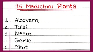 15 Medicinal plants in English  5  10  15  Medicinal plants name [upl. by Marguerie405]