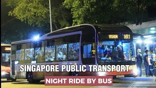 Singapore Public Transport  Night Ride By Bus [upl. by Adnam480]