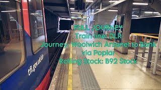 DLR from Woolwich Arsenal to Bank  Full Journey [upl. by Desmond739]