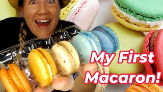 My 1st Macaron Ever Food Review and Reaction from Waterbean Coffee [upl. by Raskin]