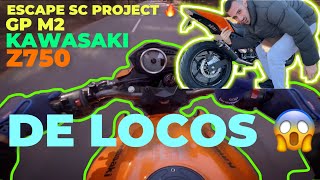 🫣 INSTALO SC Project GP M2 💥 Kawasaki Z750  ON BOARD a FUEGO 🔥 moto [upl. by Crelin]